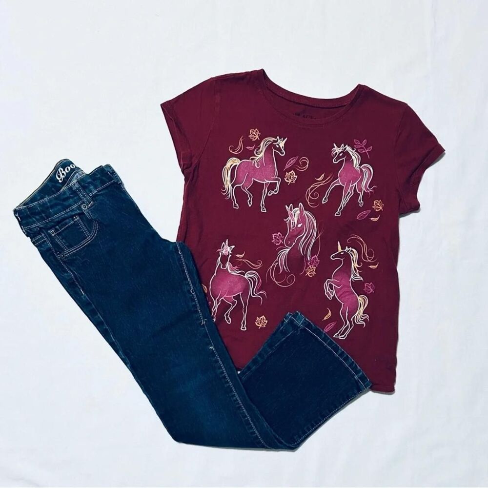 The-children-s-place Burgundy and Blue Jeans
